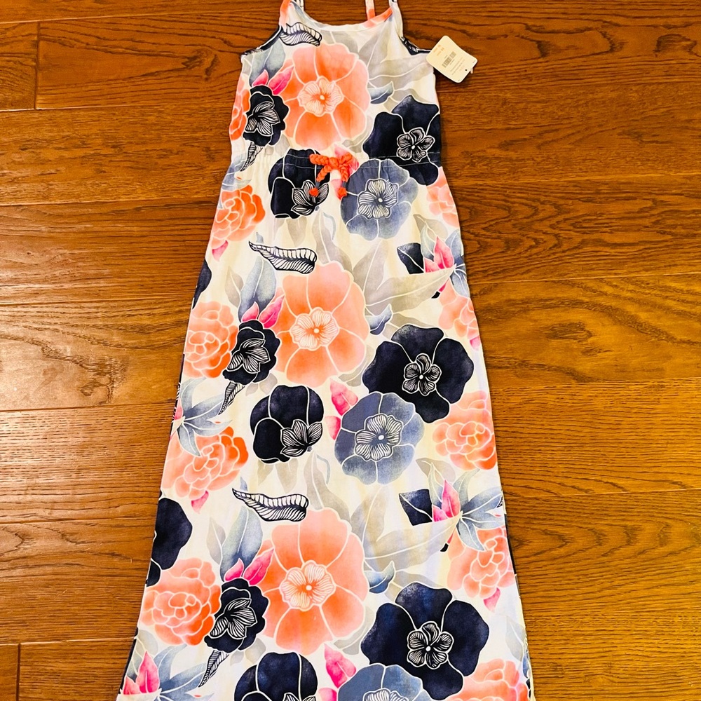 Gymboree‎ Floral Maxi Dress in Orange and Blue